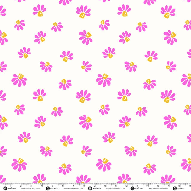 Patchwork and Petals - Cheerful Blooms Midnight Vanilla