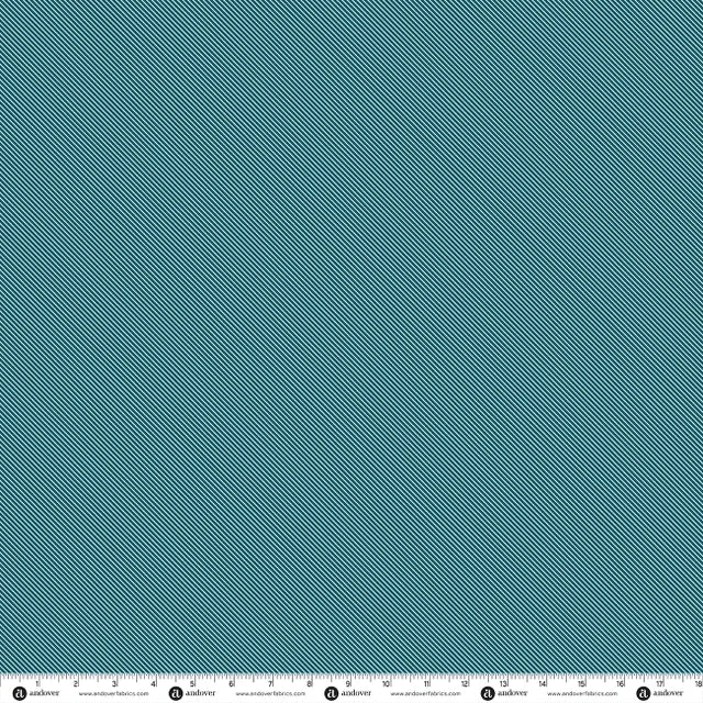 Patchwork and Petals - Sweet Stripe Midnight Teal