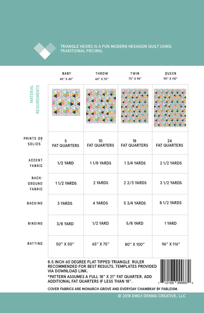 Quilty Love - Triangle Hexies