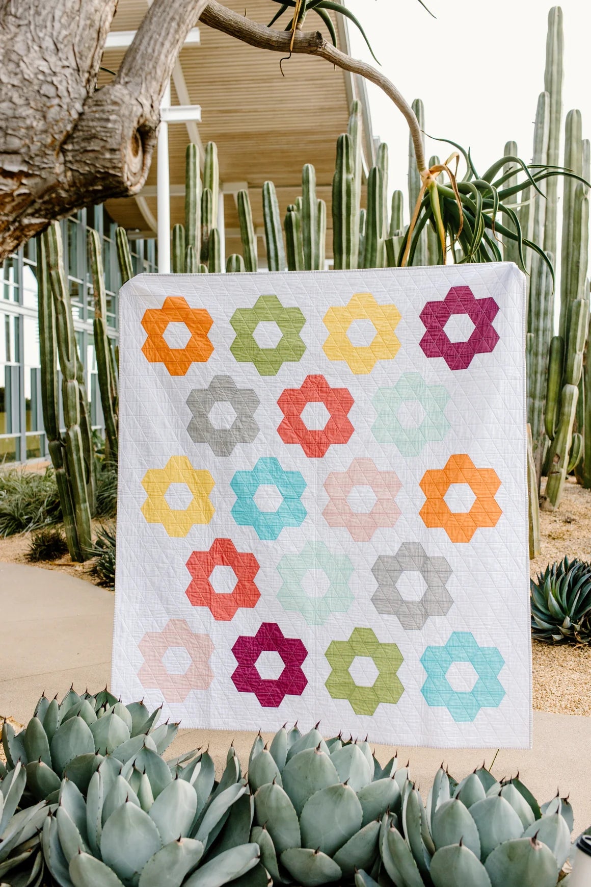 Cotton and Joy-Hexie Blooms Quilt Pattern
