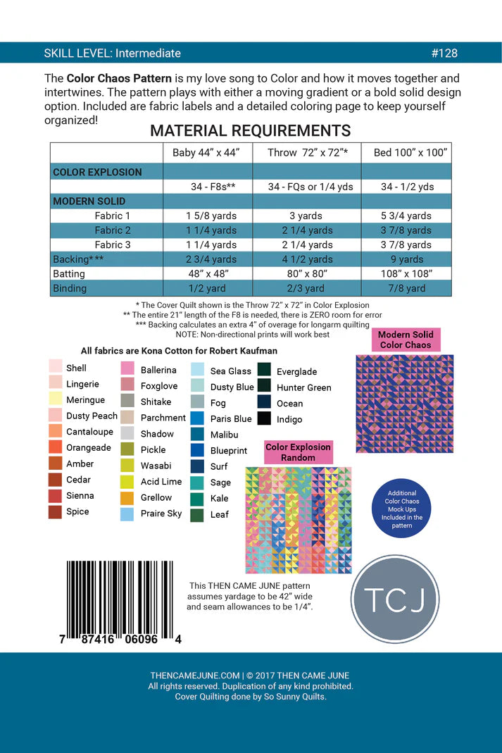 Then Came Jane -  Colour Chaos Quilt Pattern