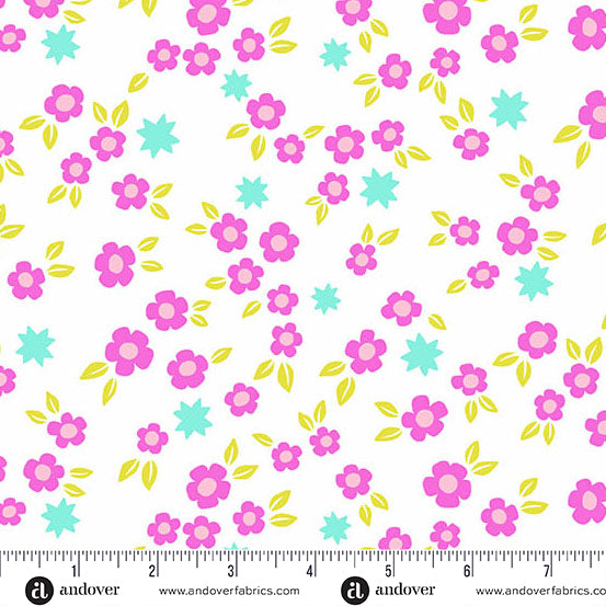 Color Pop Playground -Starry Blooms - White