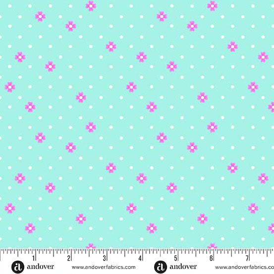 Color Pop Playground -Dot Dot Bloom - Aqua