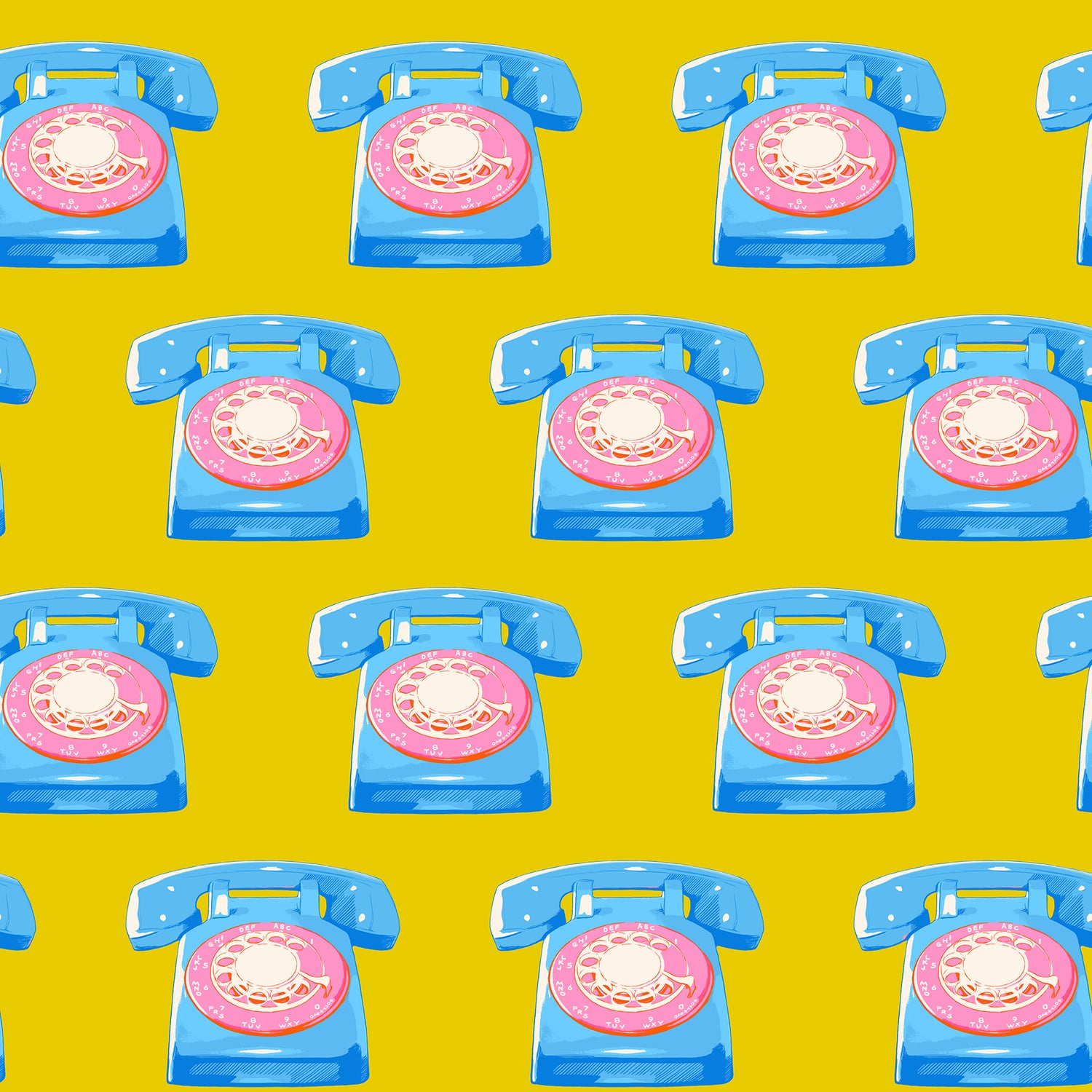 Sparkle Mart - Telephones Novelty Vintage Retro Kitsch Natural Yellow