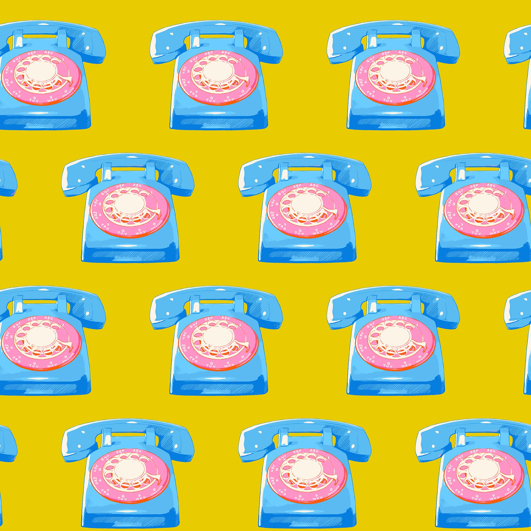 Sparkle Mart - Telephones Novelty Vintage Retro Kitsch Natural Yellow