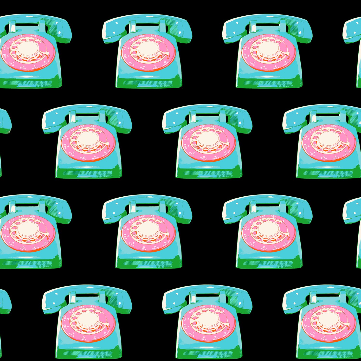 Sparkle Mart - Telephones Novelty Vintage Retro Kitsch Natural Yellow Black