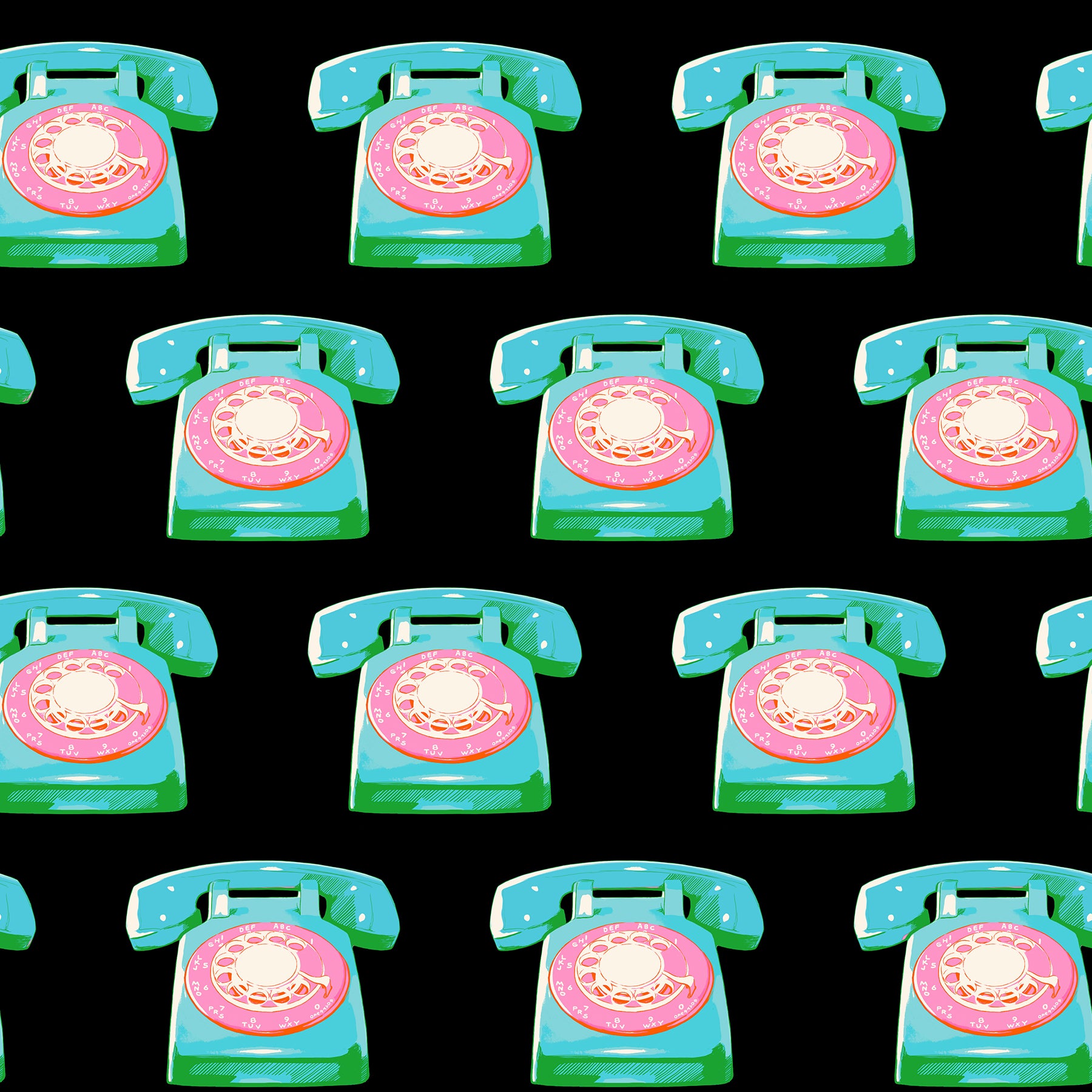 Sparkle Mart - Telephones Novelty Vintage Retro Kitsch Natural Yellow Black