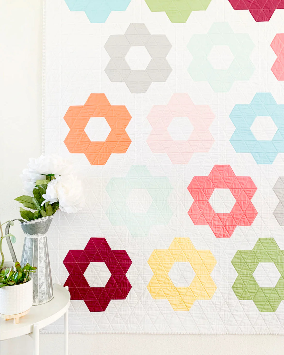 Cotton and Joy-Hexie Blooms Quilt Pattern
